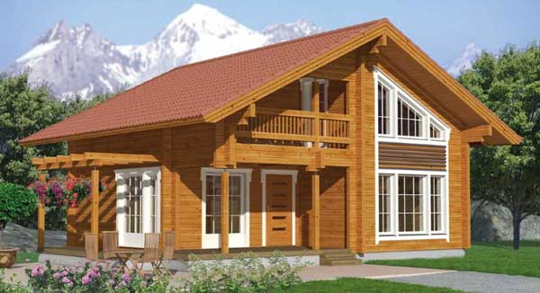 Casas de madeira pré-fabricadas de 50 m²